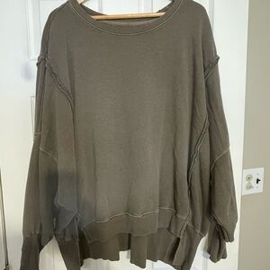 Free people We the Free Camden Sweatshirt olive green size L